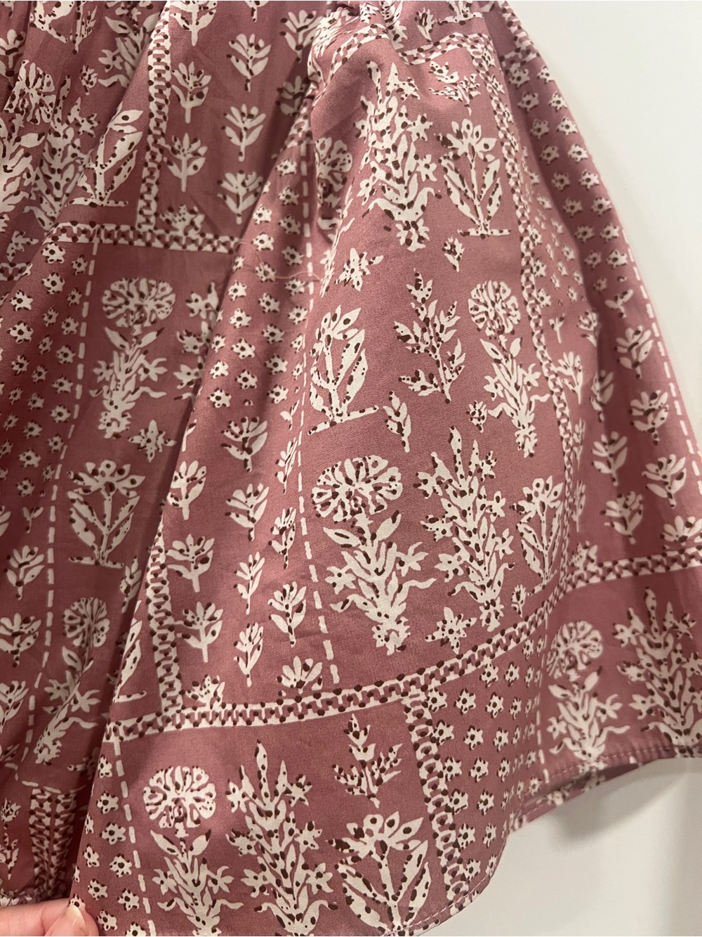 Aureum tiered Smocked Waist Pink Floral Midi Dress - Picture 4 of 5
